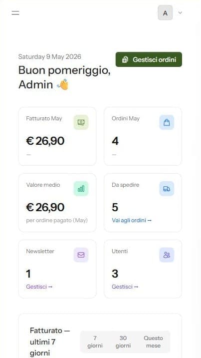 E-commerce Frantoio Brancati — Gestionale mobile