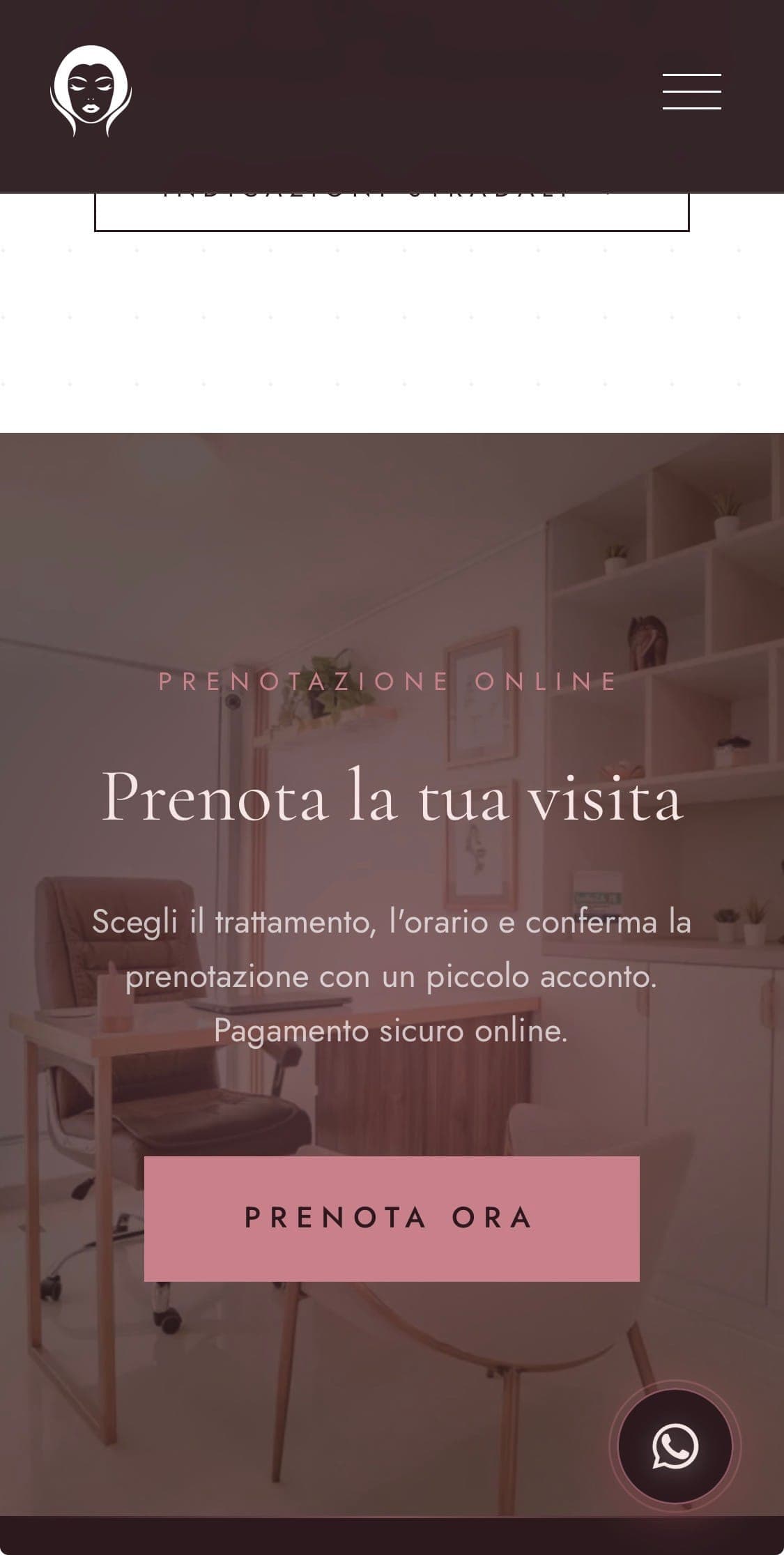 Sito Lume Beauty — centro estetico a Milano — Dettagli mobile