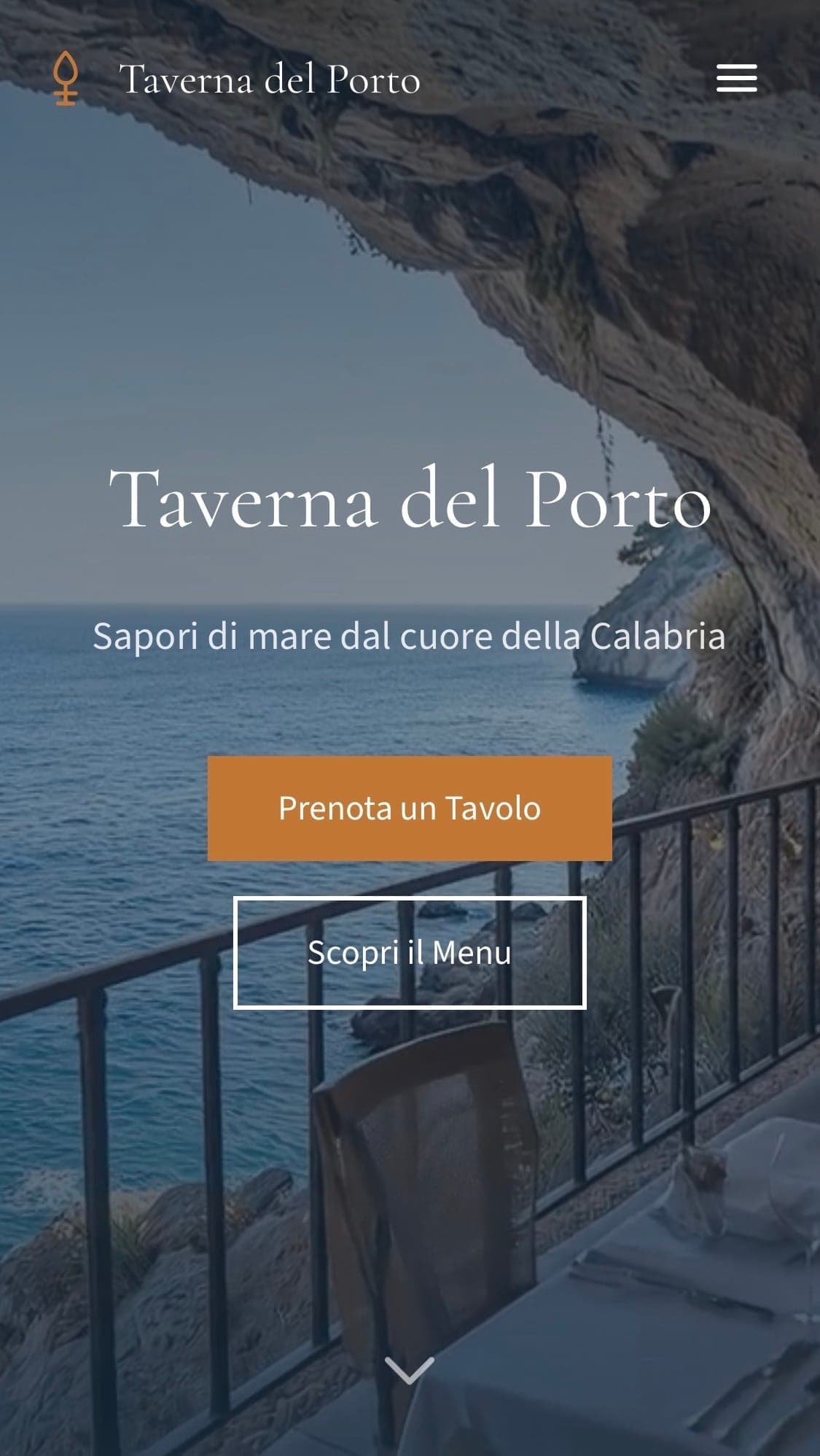 Sito ristorante Taverna del Porto, Tropea — mobile