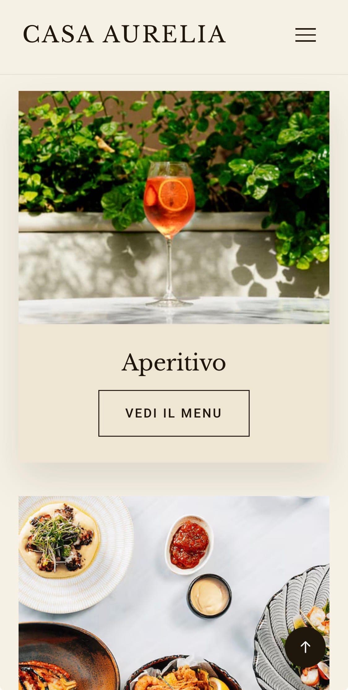 Sito ristorante contemporaneo Casa Aurelia, Brera Milano — Dettagli mobile