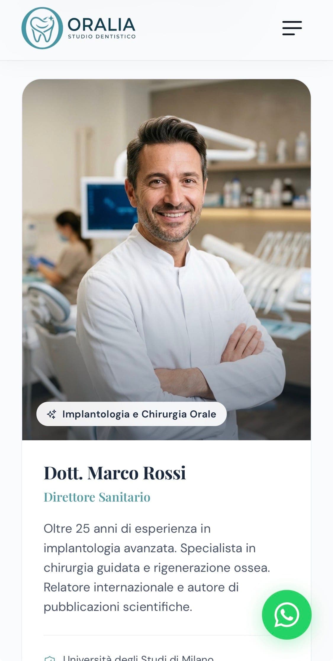 Sito studio dentistico Oralia — Sfida mobile