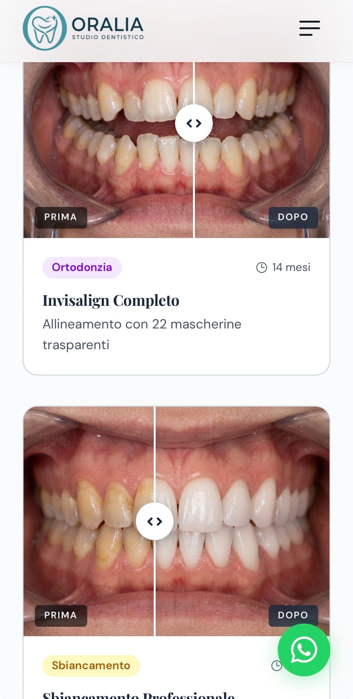 Sito studio dentistico Oralia — Soluzione mobile