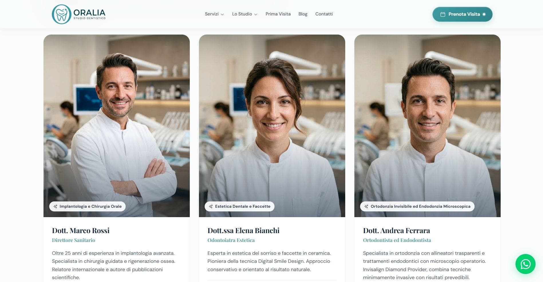 Sito studio dentistico Oralia — Sfida desktop