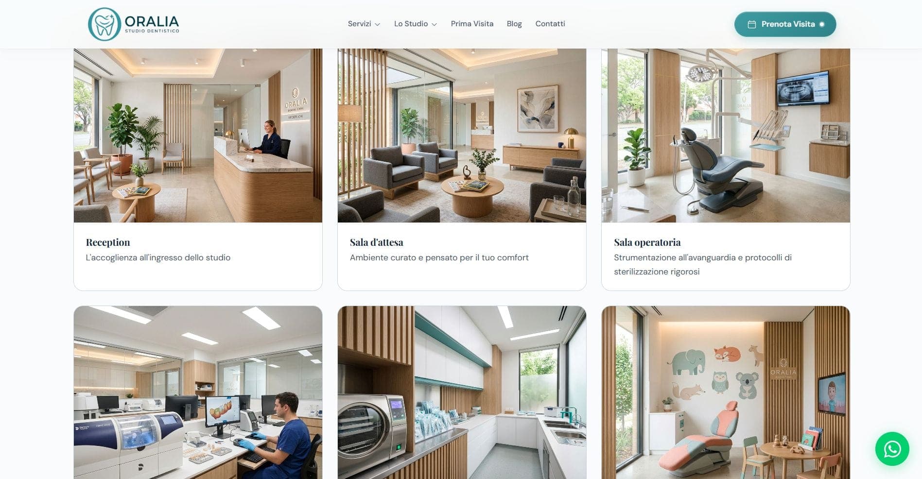 Sito studio dentistico Oralia — Dettagli desktop
